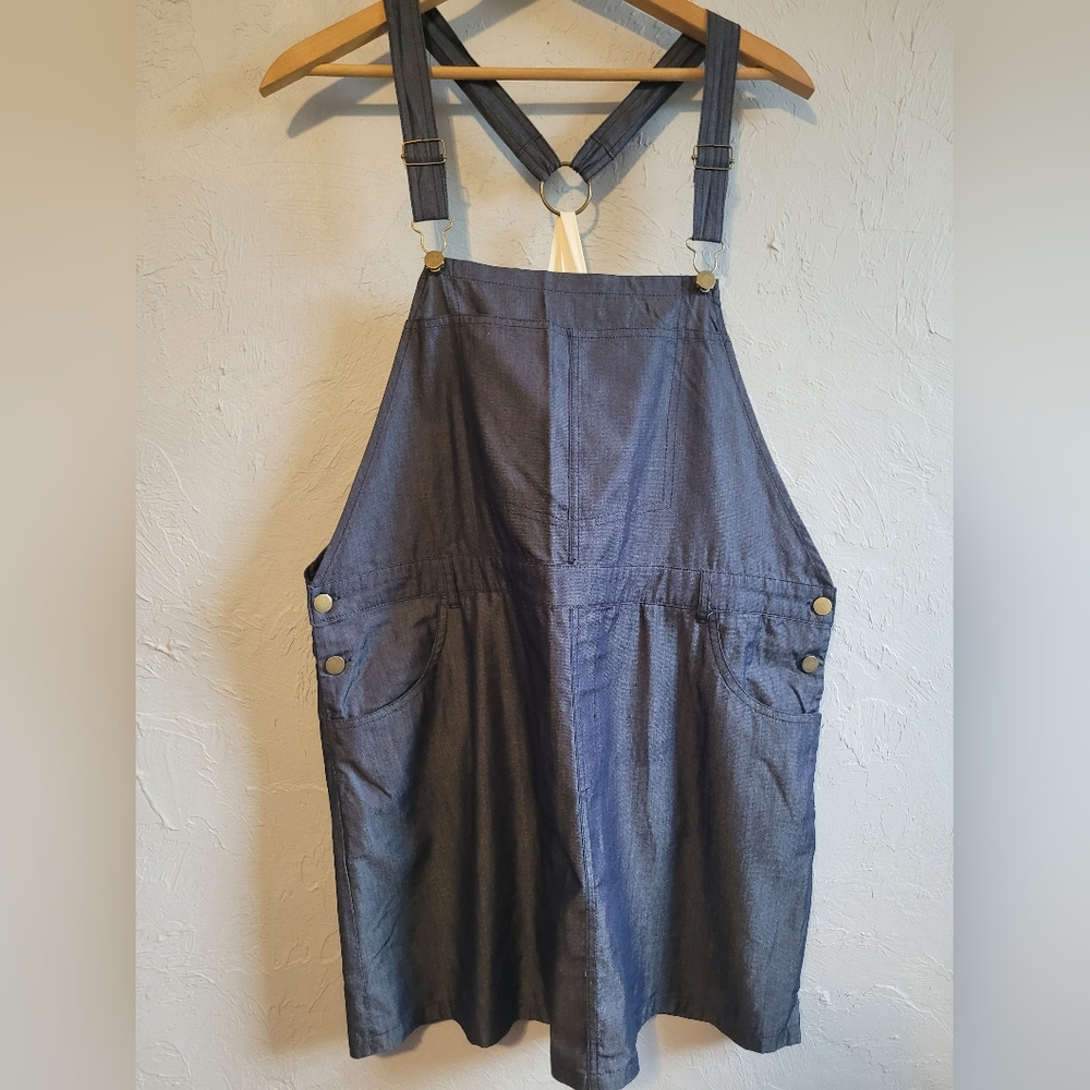Entro Navy Denim Overall with Cream Straps